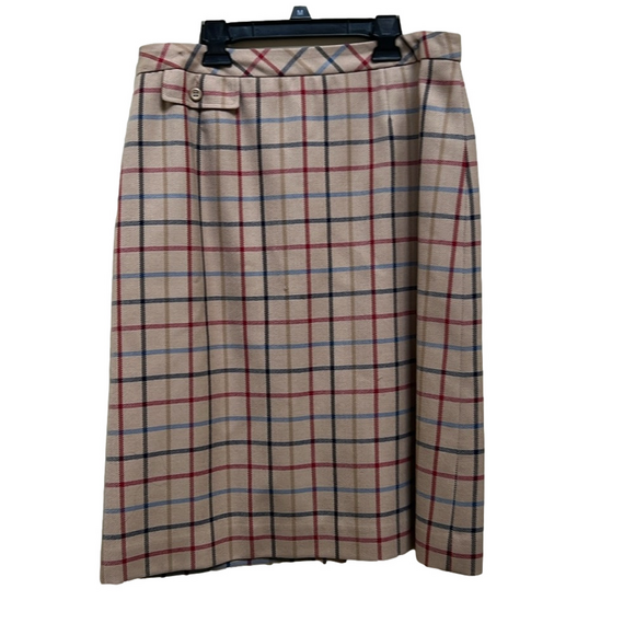 Pendleton Dresses & Skirts - Pendleton Wool Tan, Red, & Blue knee-length pencil skirt  with pocket detail